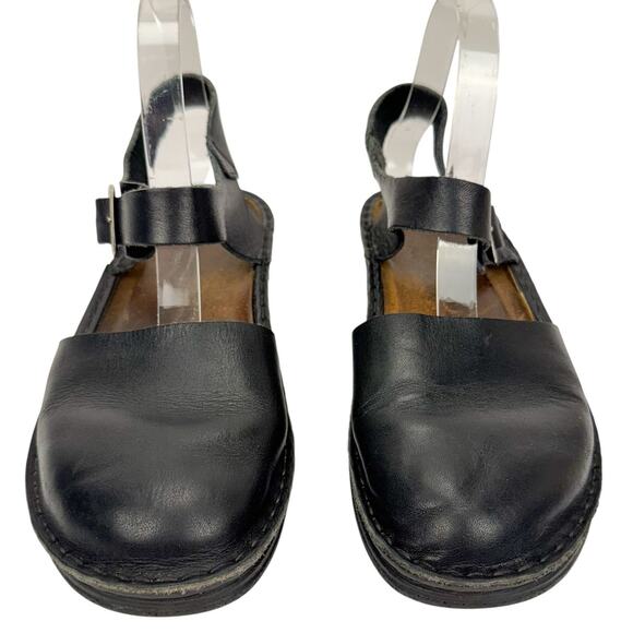 Naot Black Leather Closed Toe Slingback Wedge Sandal Sz 39/ 8-8.5 Comfort Soft - Picture 3 of 13